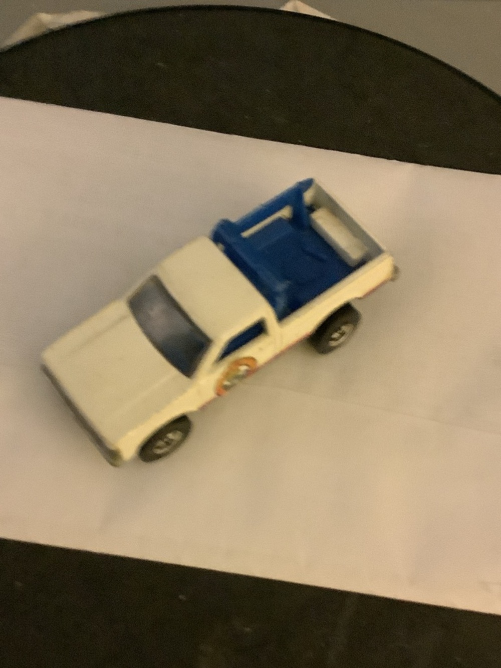 White and Blue Kids Toy Pickup Truck - Classic Play Vehicle